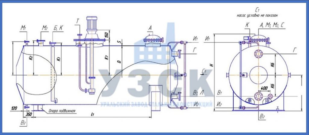 Чертеж емкости ГКК в Черкесске