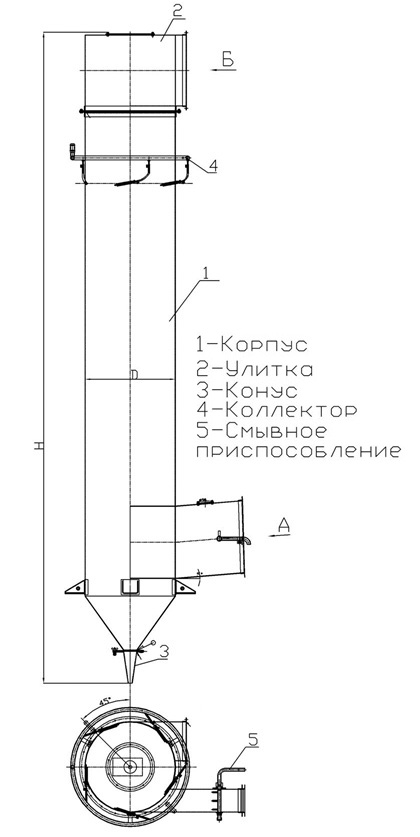 Чертеж скруббера ЦС